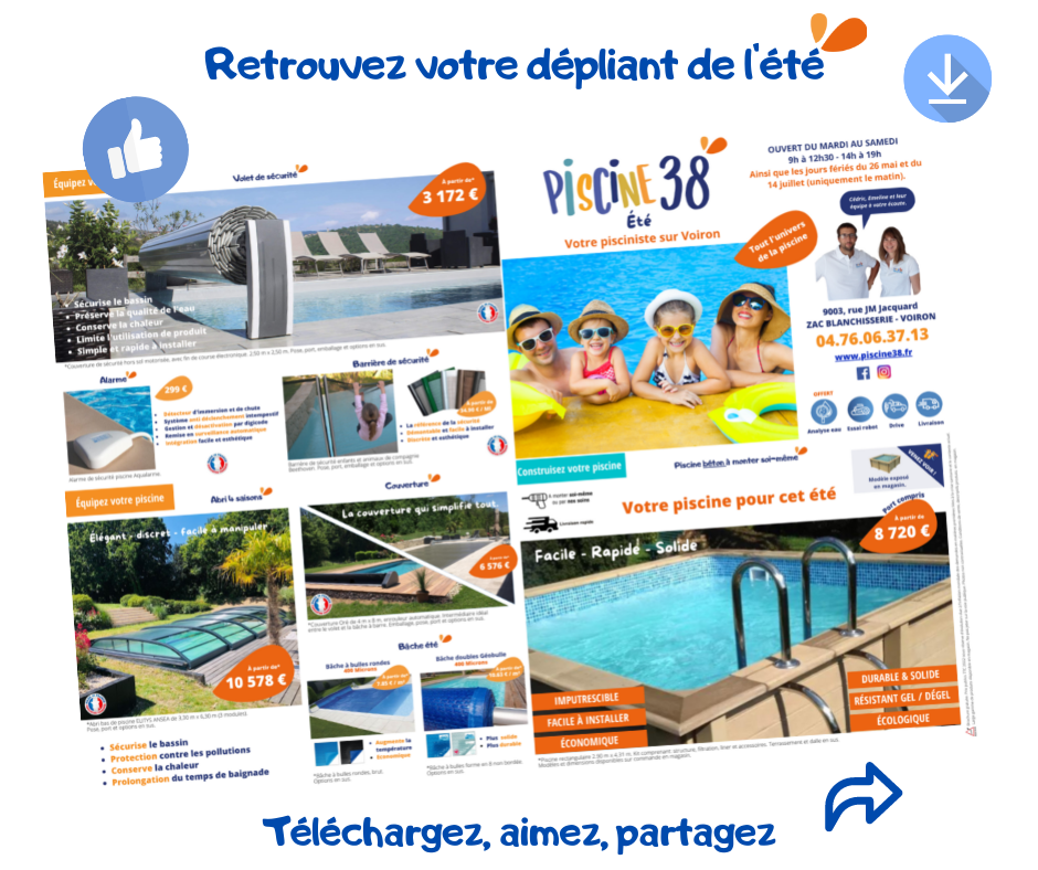 Dépliant piscine 38 été 2022 disponible !!!