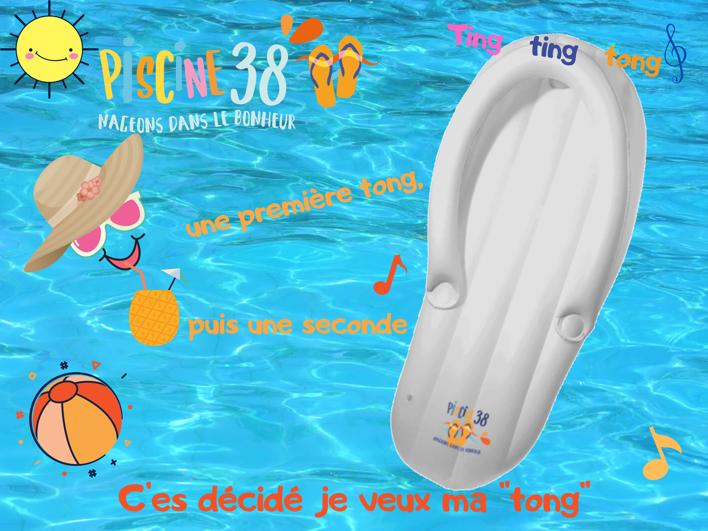 MATELAS DE PISCINE EN FORME DE TONG DISPONIBLE CHEZ PISCINE 38