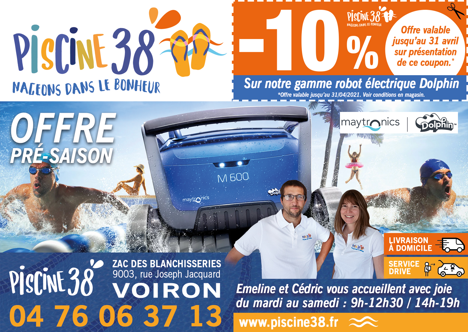 OFFRE PRE -SAISON -10% SUR LES ROBOTS DOLPHIN CHEZ PISCINE 38 A VOIRON